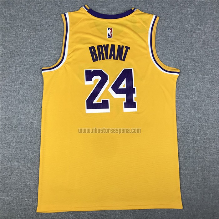Camiseta Los Angeles Lakers Kobe Bryant NO 8 24 Amarillo